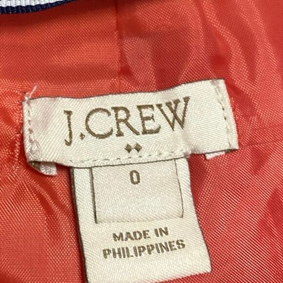 J.Crew Women's Orange Red Wool Long Sleeve Funnel Neck Pea Coat Jacket Size 0 - Picture 5 of 6